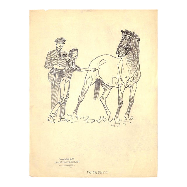 Original 1944 Pencil Drawing From Hi, Guy! The Cinderella Horse by Paul Brown 21 For Sale