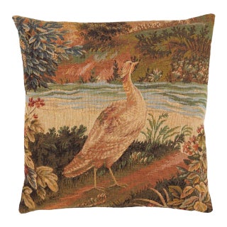 Verdure Bird Woolblend Tapestry Cushion With Feather Filler - 46x46cm (18"x18") For Sale