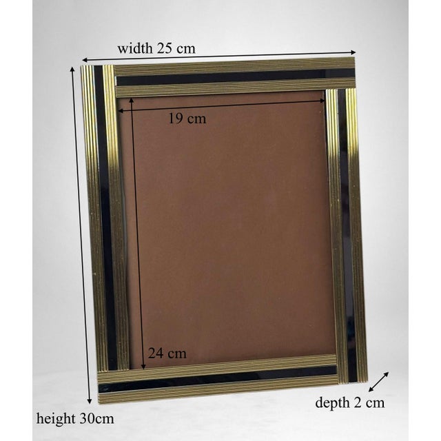 Romeo Rega Style Italian Brass and Steel Picture Frame For Sale - Image 18 of 18