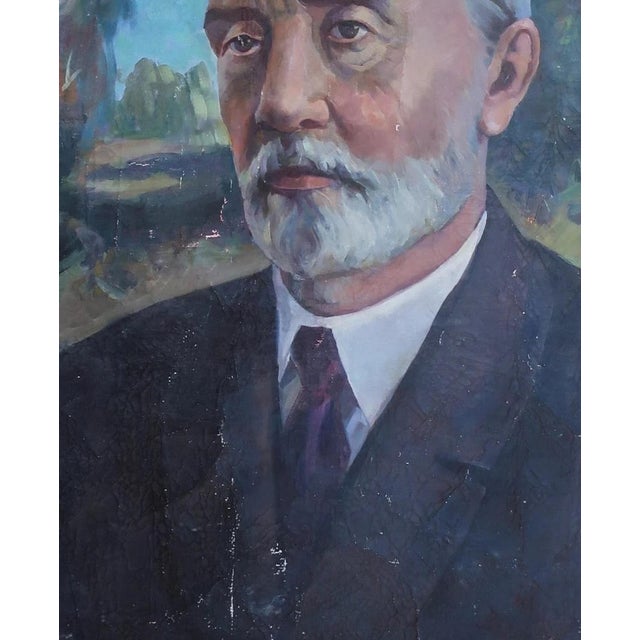 Antique Male Portrait Oil Painting, Soviet Ukrainian Artist, 1970s 170-140 For Sale - Image 4 of 6