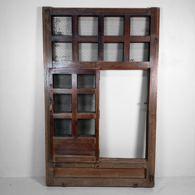 Antique Japanese Architectural Sliding Door Wall Panel, 1890s For Sale - Image 9 of 18
