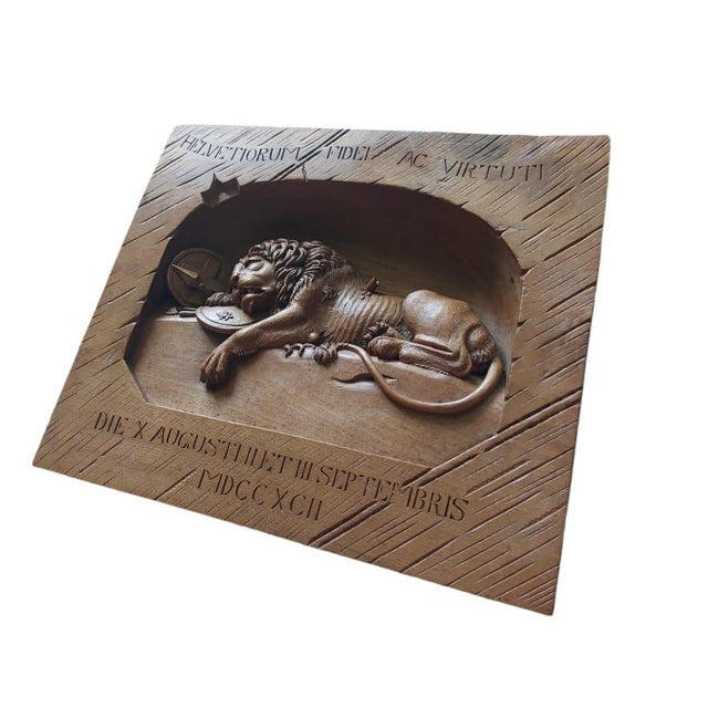 Wonderful brienz carving of Lion Out the region Oberland Switzerland,Brienz The significant sculpture of the regional...