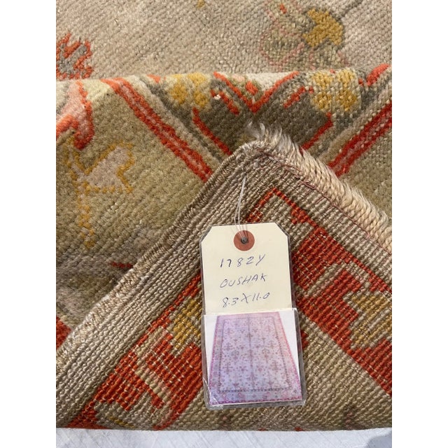 Burnt Orange Antique Abstract Turkish Oushak For Sale - Image 8 of 9