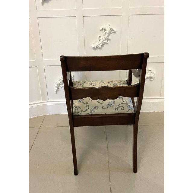 Brown Set of Regency Figured Mahogany Desk Carver Chairs, 1830s For Sale - Image 8 of 13