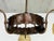 Copper Art Nouveau Brass 3-Arm Chandelier with Scalloped Glass Shades, 1920s For Sale - Image 8 of 9