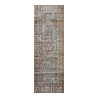 Chris Loves Julia x Loloi Jules Lagoon / Brick 2'-6" x 7'-6" Runner Rug For Sale