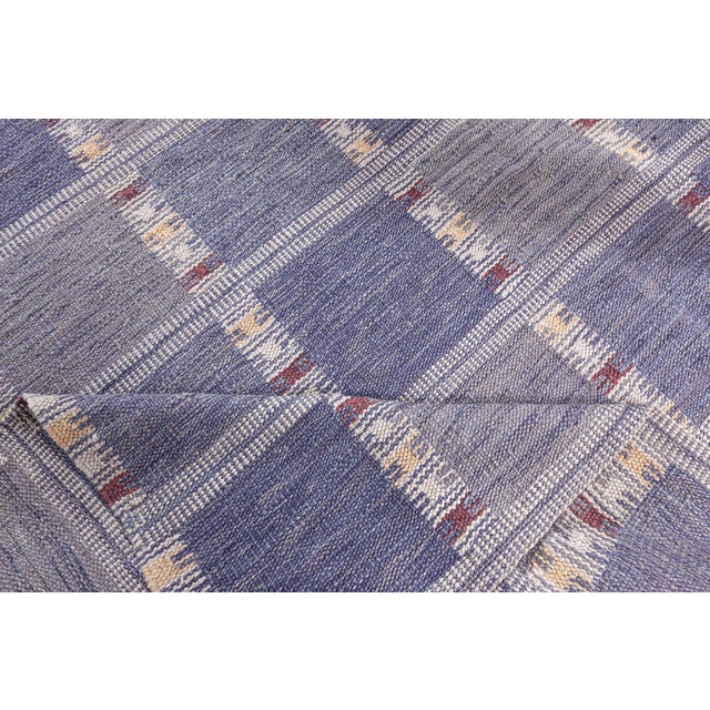 Mid-Century Modern Modern Extra Large Swedish Geometric Flat Weave Wool Rug by Doris Leslie Blau For Sale - Image 3 of 9