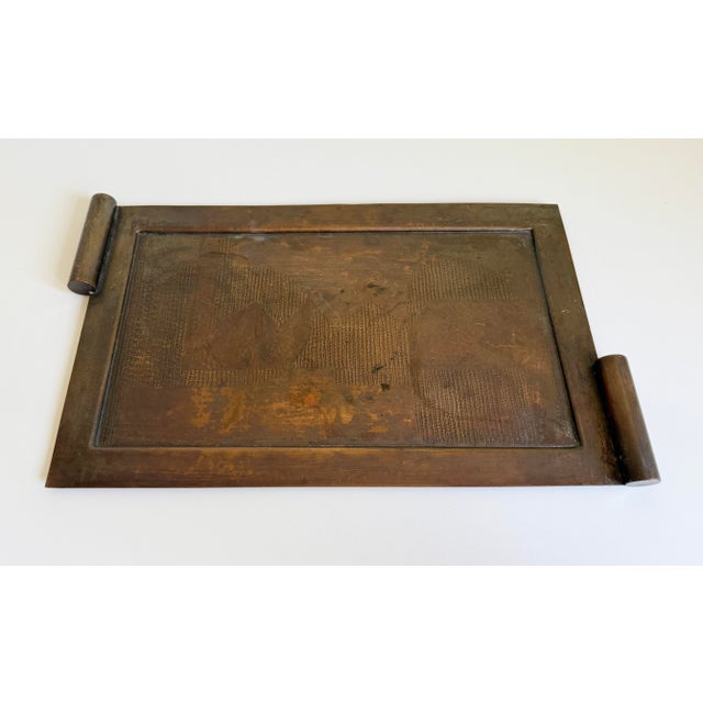 Brutalist Bronze Tray With Geometric Relief, 1960s For Sale - Image 11 of 14