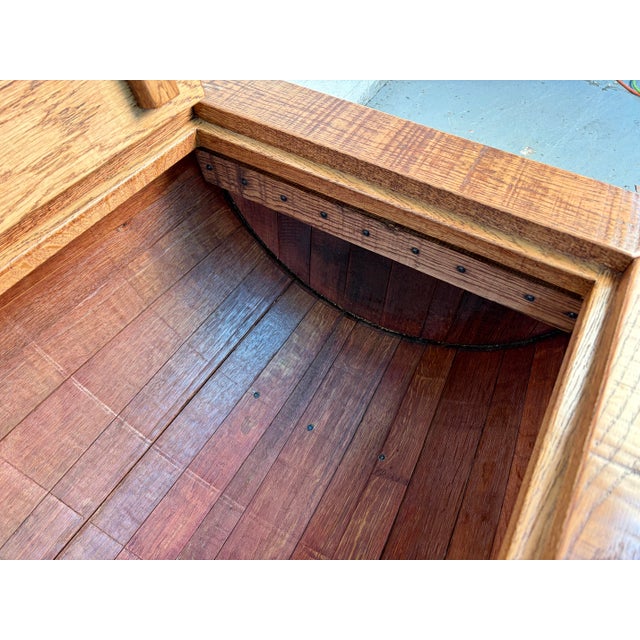 Late 20th Century Distressed Half-Barrel Lift-Top Coffee Table For Sale - Image 13 of 16