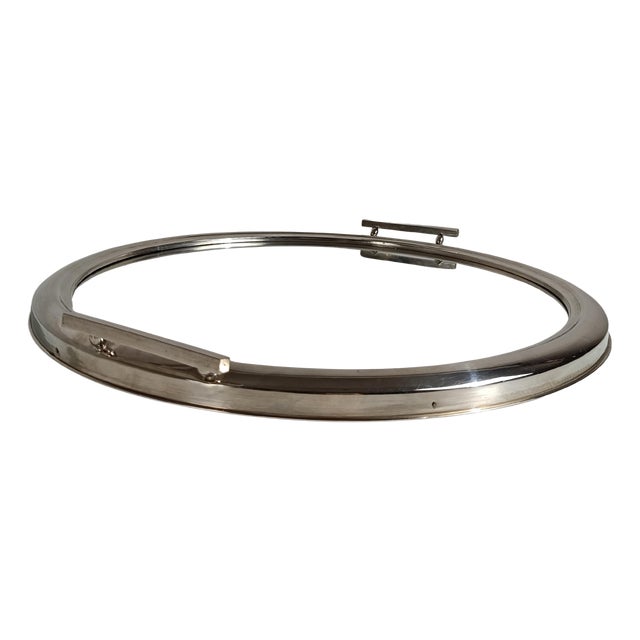 Art Deco Mirrored Round Tray in Chromed Metal, Italy, 1930s For Sale