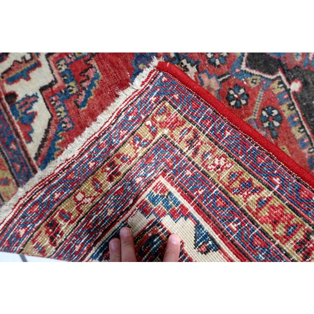 1920s, Antique Persian Heriz Rug Wool Handmade 3' X 4.4' For Sale - Image 4 of 10