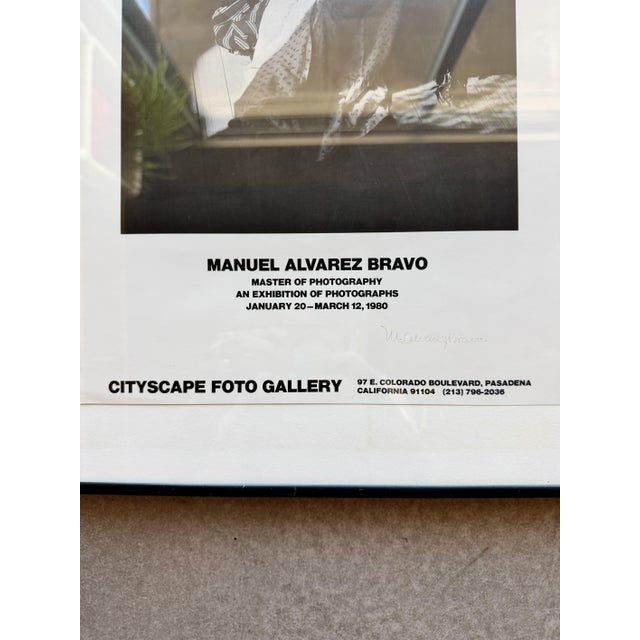 Vintage 1980 Manuel Alvarez Bravo Hand Signed Photography Exhibition Poster Cityscape For Sale - Image 4 of 12