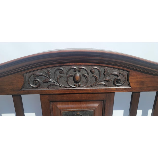 1900 - 1909 Antique Walnut Victorian Full Bed Nice Hand Carving 54 X 75 With Rails For Sale - Image 5 of 5