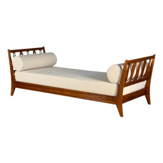 Cherrywood Daybed with Bolsters by Gio Ponti for Italbed, 1950s For Sale