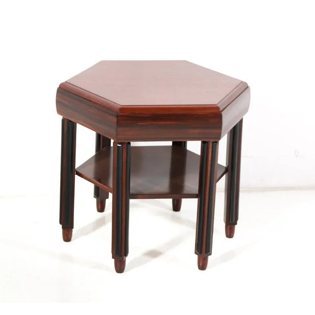 Art Deco Walnut Amsterdamse School Coffee Table by Fa. Drilling Amsterdam, 1924 For Sale - Image 9 of 11
