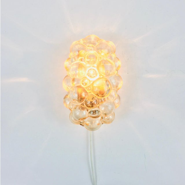 Mid-Century Amber Bubble Glass Wall Light attributed to Helena Tynell for Limburg, Germany, 1960s For Sale - Image 4 of 9