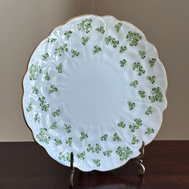 Vintage English Bone China Shamrock Decorative Dessert Plate For Sale In Baltimore - Image 6 of 12