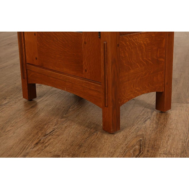 Stickley Mission Collection Oak Tall Case Clock For Sale - Image 12 of 18