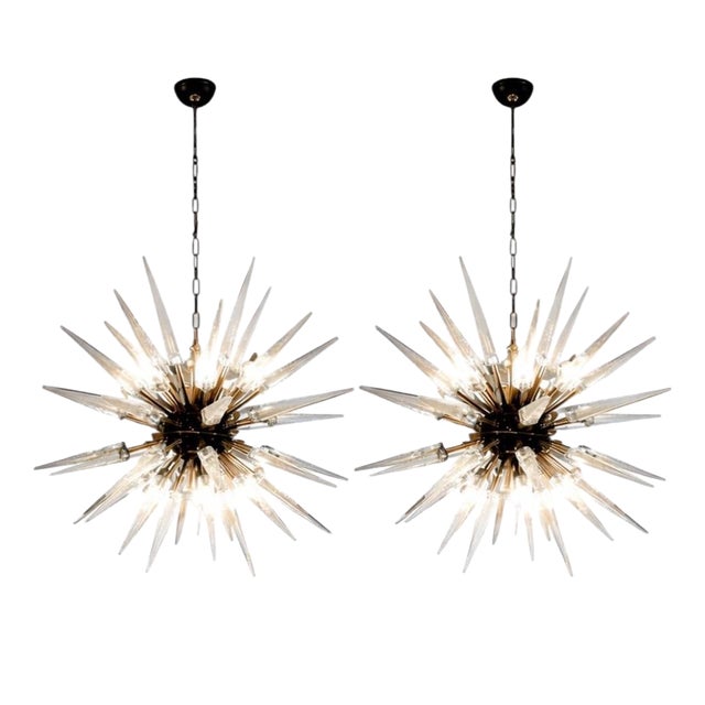 Murano Glass Sputnik Pendants, 1990, Set of 2 For Sale