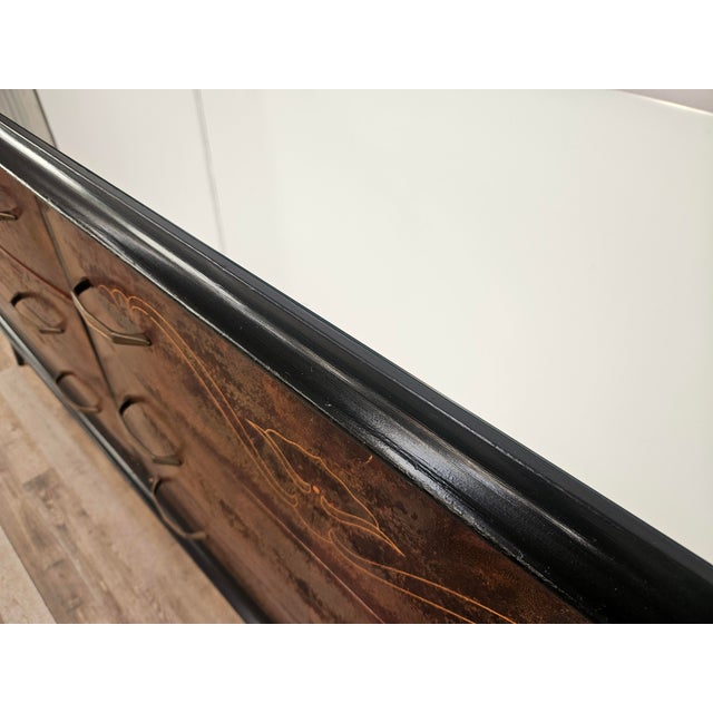 1960s Mahogany-Paneled Chest of Drawers with Mirrored Top, 1960 For Sale - Image 5 of 14