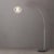 Featuring a Sphere White Satin shade, the Float Arc Lamp is an elegant arc lamp with a Satin Nickel Steel body and a Steel...