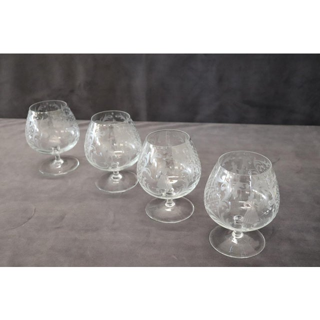 Venetian Cognac Glasses, Set of 4 For Sale - Image 4 of 12