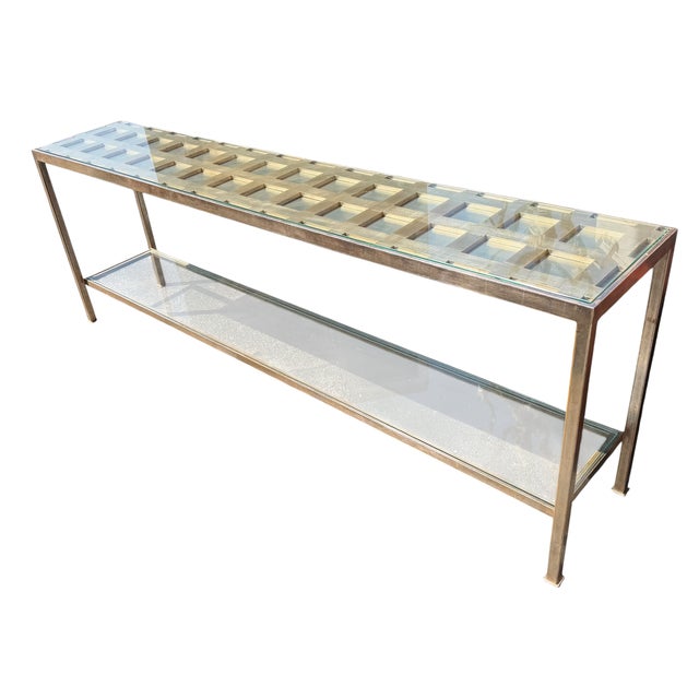 Nancy Corzine Modern Nancy Corzine Silver Gilt Metal Delmonaco Console Table For Sale - Image 4 of 5