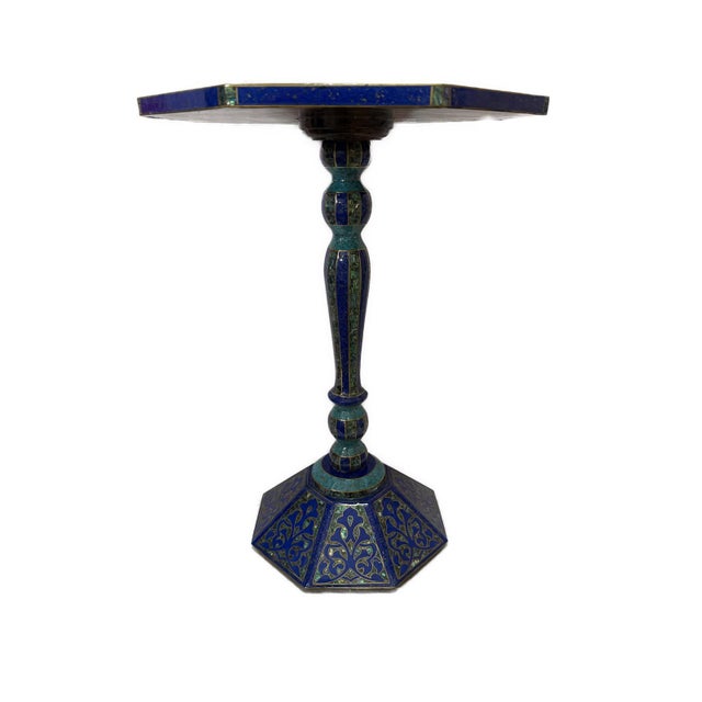 Luxury Handmade Wooden Chess Table With Mother of Pearl Inlay For Sale - Image 4 of 11
