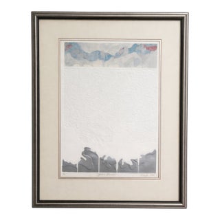 1975 Abstract Embossed Mixed Media Print “Spatial Illusions” Attributed to D. Shafer For Sale