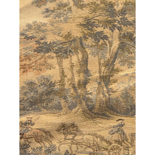 Vintage French Aubusson Jacquard Tapestry Hunting with Hounds, 1970s For Sale - Image 9 of 18