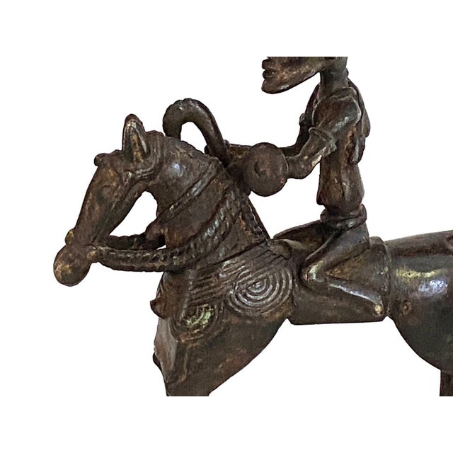 African Vintage African Dogon Bronze Horseman 6.5" H For Sale - Image 3 of 8