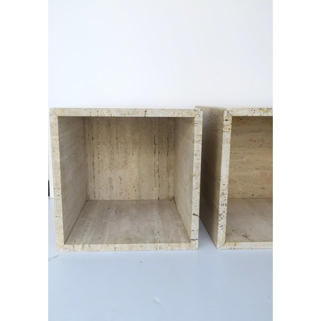 Italian Travertine Marble End Tables, Pair For Sale - Image 16 of 17
