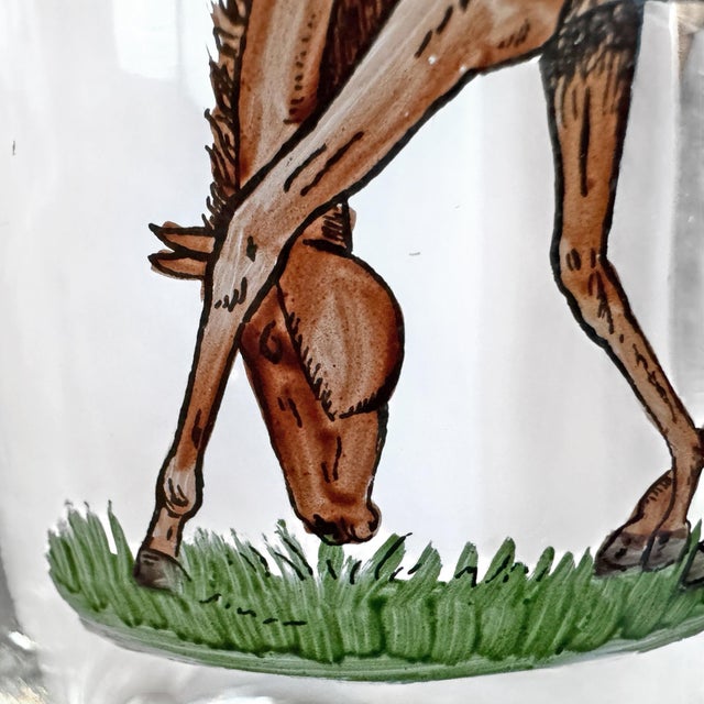 Set of Six Hand-Painted Horse Highball Glasses For Sale - Image 11 of 12