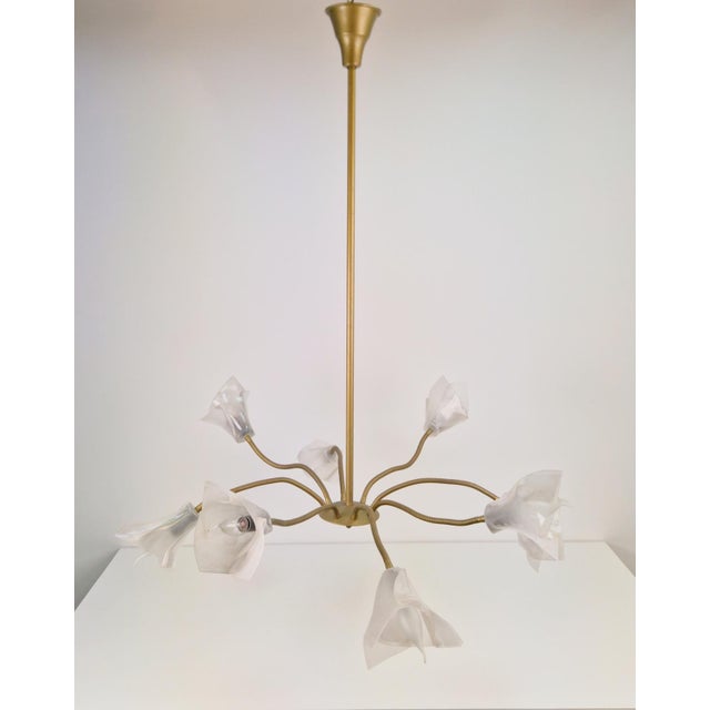 Vintage Flex Pendant Light with Eight Arms in Brass and Acrylic, 1970 For Sale - Image 15 of 15