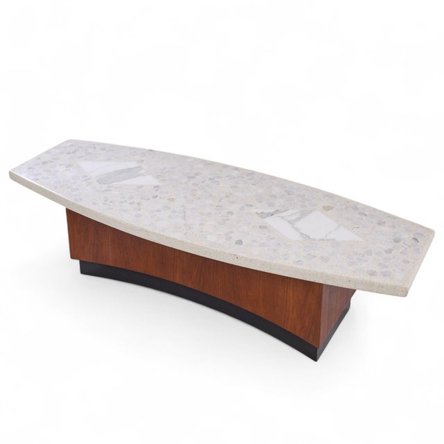 Harvey Probber Mid Century Terrazzo and Walnut Coffee Table For Sale - Image 10 of 10