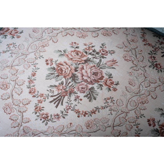 Vintage Velvet Knole Sofa with Floral Cushions, 1950s For Sale - Image 3 of 10