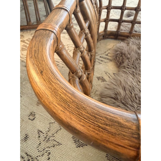 1960s Set of MCM Ficks Reed Lounge Chairs and Coffee Table - Rattan Reed Bamboo Boho Coastal For Sale - Image 14 of 16