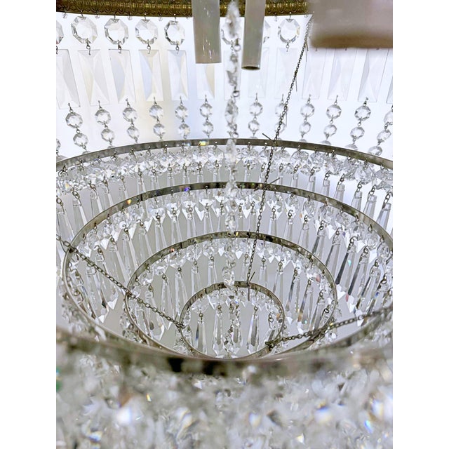 Vintage Italian Bronze Basket Chandelier For Sale - Image 9 of 10