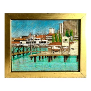 Plein Air San Francisco Waterfront “July 30, 2014,” Attributed to S K Farnsworth For Sale