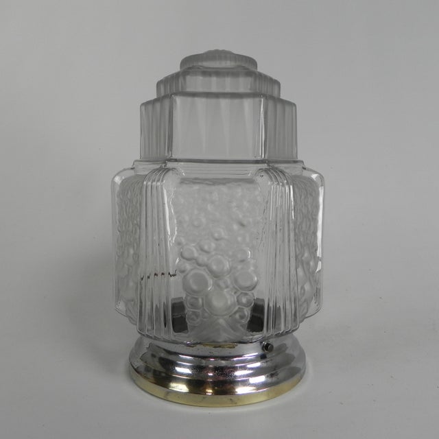 Art Deco Glass Skyscraper Ceiling Lamp by Francis Hubert for Muller Freres, 1930s For Sale - Image 3 of 18