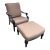 Veranda Black Outdoor Aluminum Chair and Ottoman For Sale