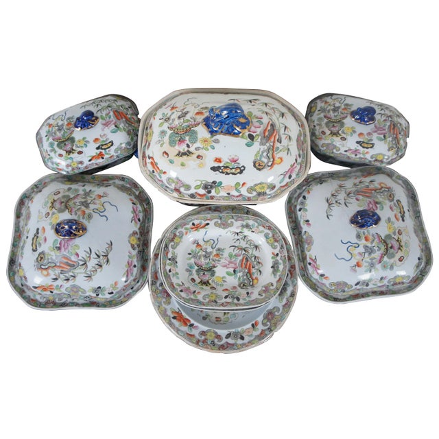 Circa 1820 Stephen Folch dinner set in Bamboo & Basket pattern with Royal Arms mark, Circa 1825 Each piece has a light...