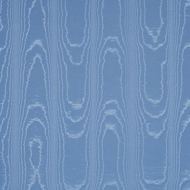 Sample - Schumacher Washington Moiré Fabric In Cobalt For Sale