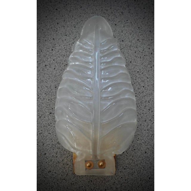 Murano Art Glass Sandblasted Light White and Brass Wall Light and Sconces, 2000 For Sale - Image 4 of 11
