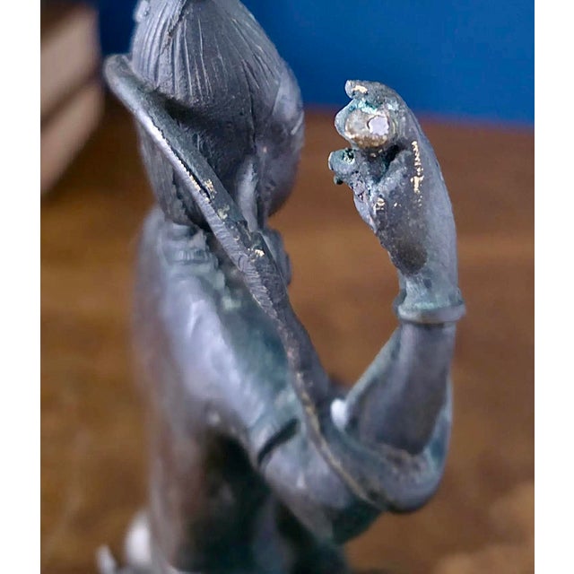 Antique Indian Bronze Deity on Lion, 19th Century For Sale - Image 9 of 13