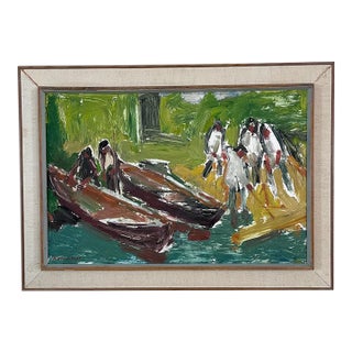 Hannes Wagnstedt Mid Century Swedish Expressionist Oil on Canvas For Sale