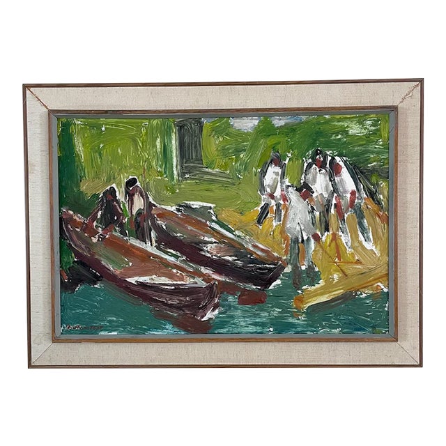 Hannes Wagnstedt Mid Century Swedish Expressionist Oil on Canvas For Sale