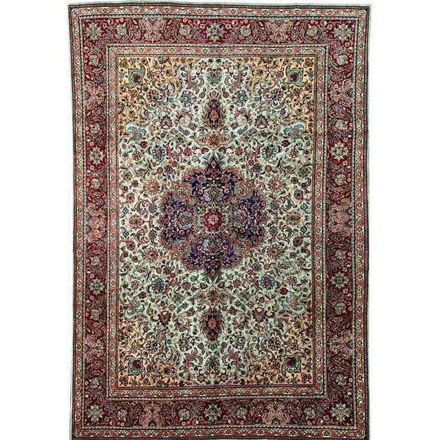 1970s Old Persian Tabriz Area Rug 7’10” X 11’4″ For Sale - Image 13 of 13