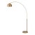1960s Half Dome Mid Century Brass Floor Lamp - 92" Modern Arc Lamp, All-Metal Shade, Dimmable, Living Room For Sale