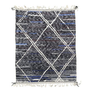 Berber Rug Beni Ourain Black Wool Rug For Sale